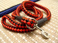 Pitbull cord nylon dog leash big red dog